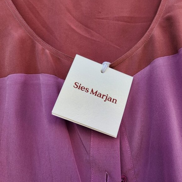 SIES MARJAN 100% Silk Colorblock Dress - Picture 6 of 7